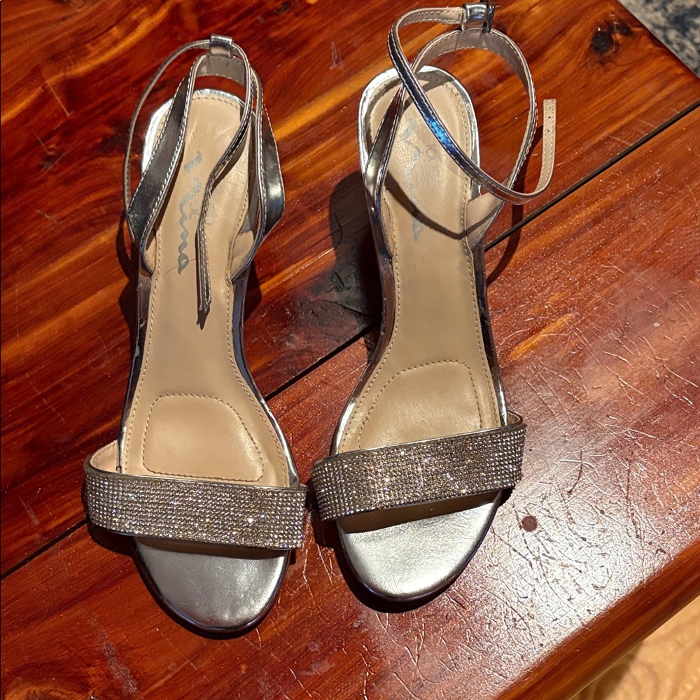 Touch of Nina Metallic Silver Heels
